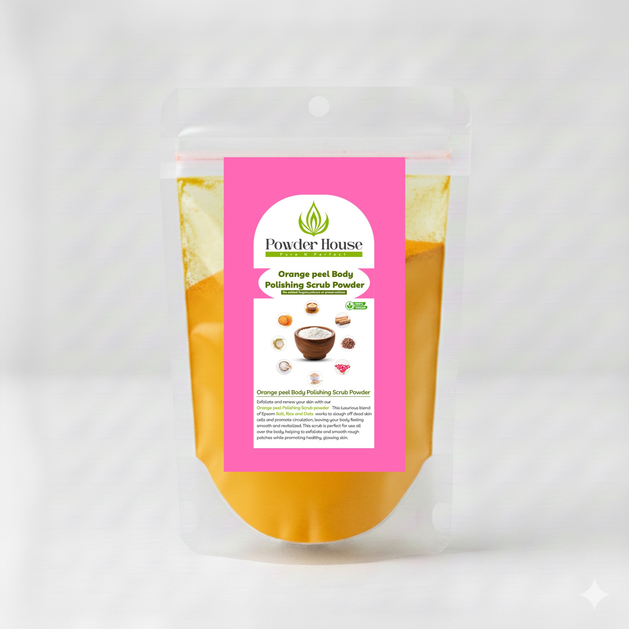 Orange Peel Body Polishing Scrub Powder